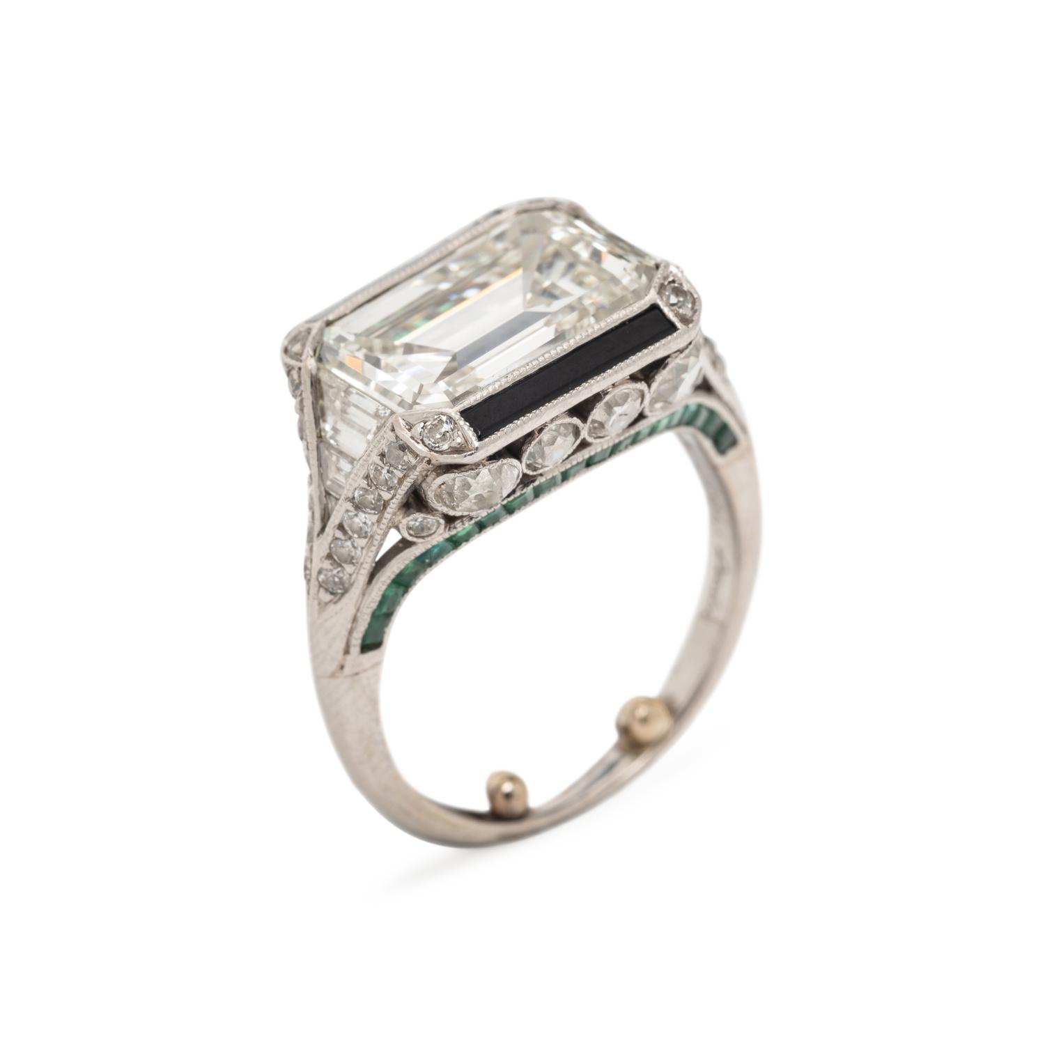 CARTIER, LONDON, ART DECO, PLATINUM AND DIAMOND RING