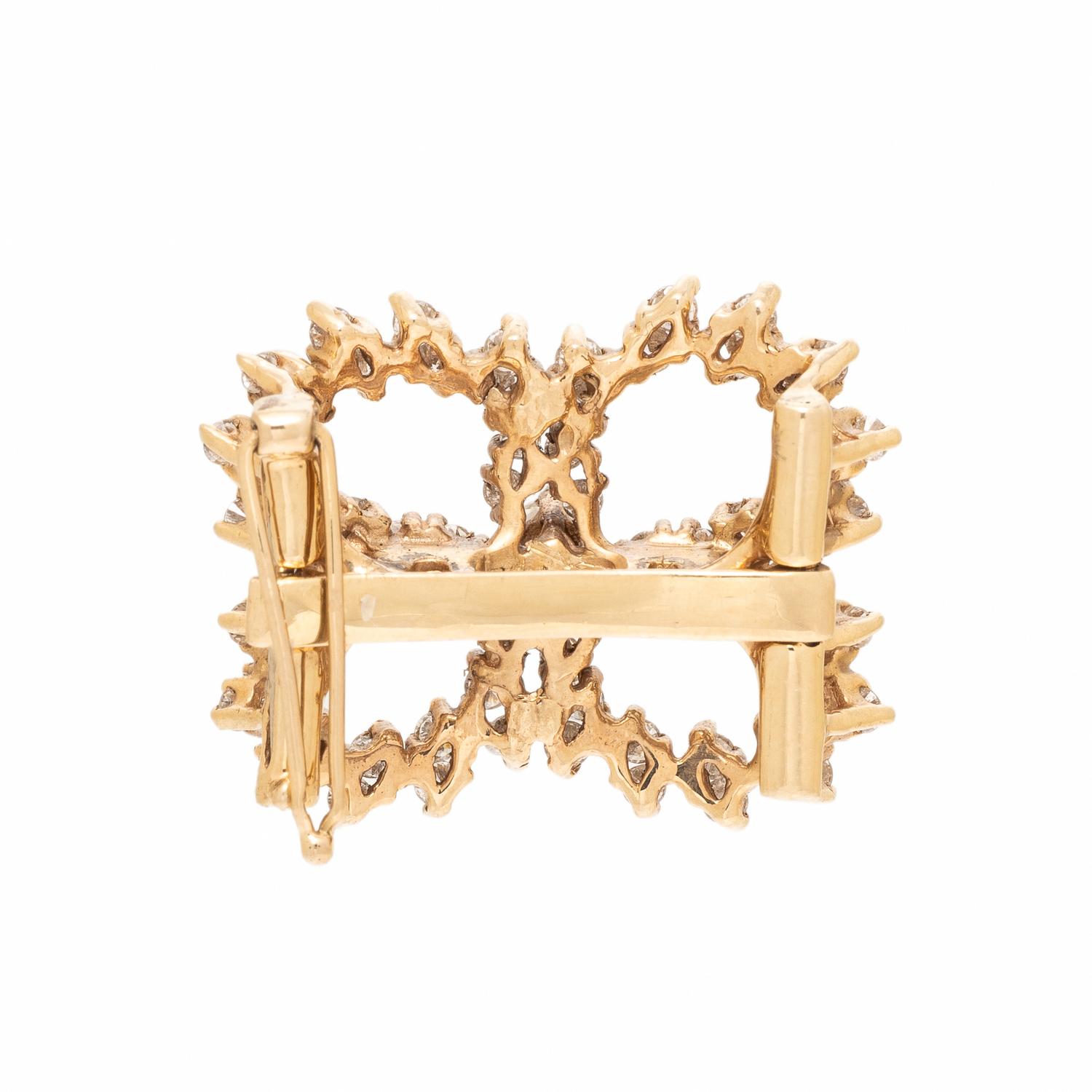 Diamond and Yellow Gold Quatrefoil Enhancer