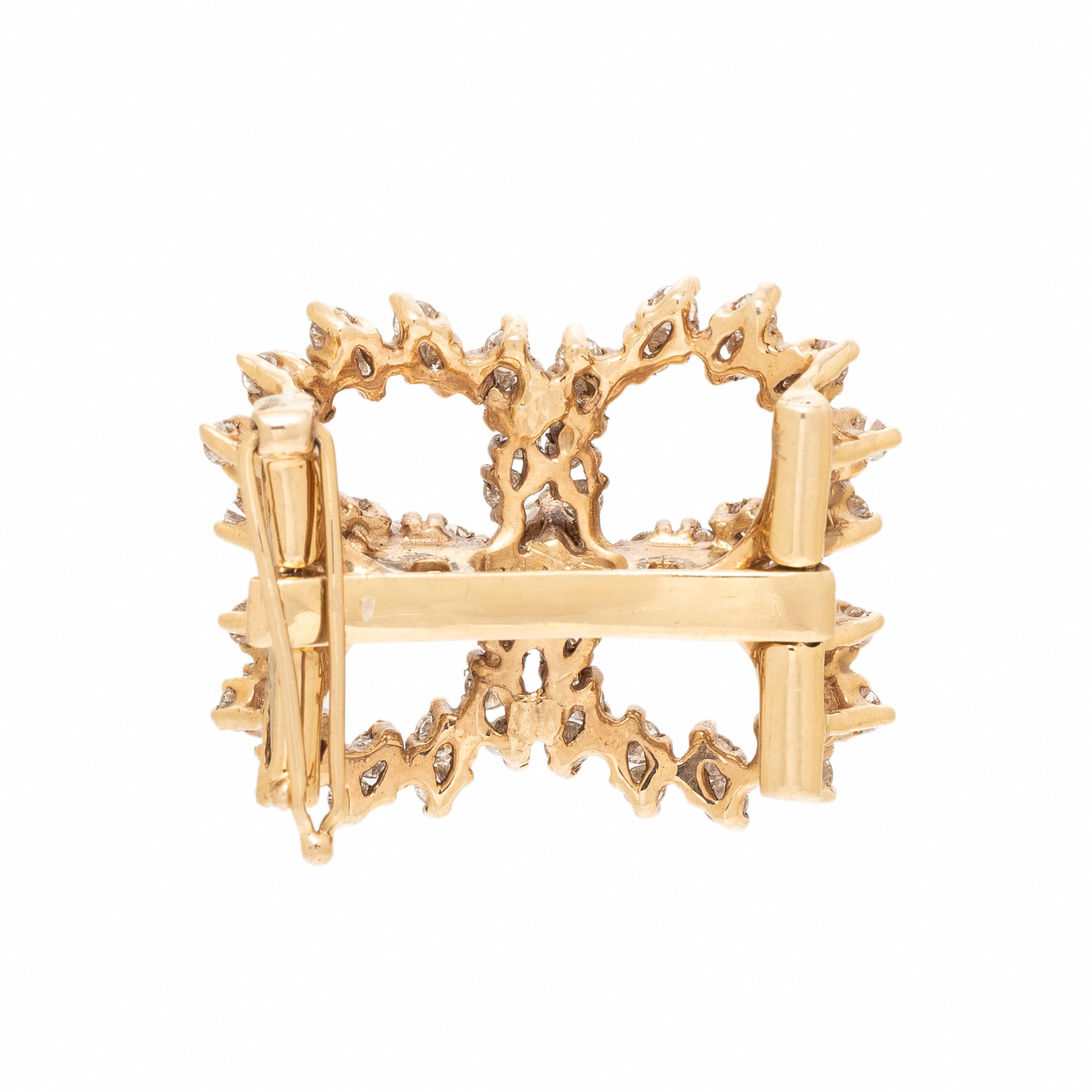 Diamond and Yellow Gold Quatrefoil Enhancer