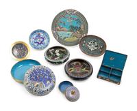 Nine Chinese Cloisonné Enamel Articles