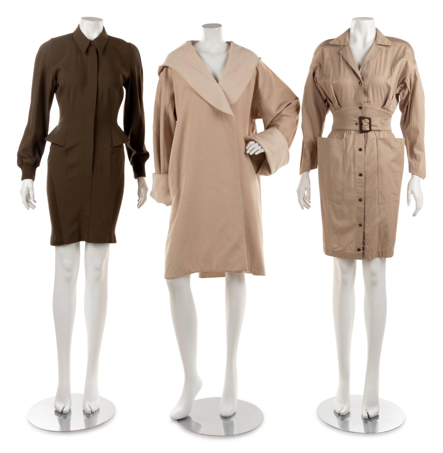Three Thierry Mugler Dresses and Coat, 1980s