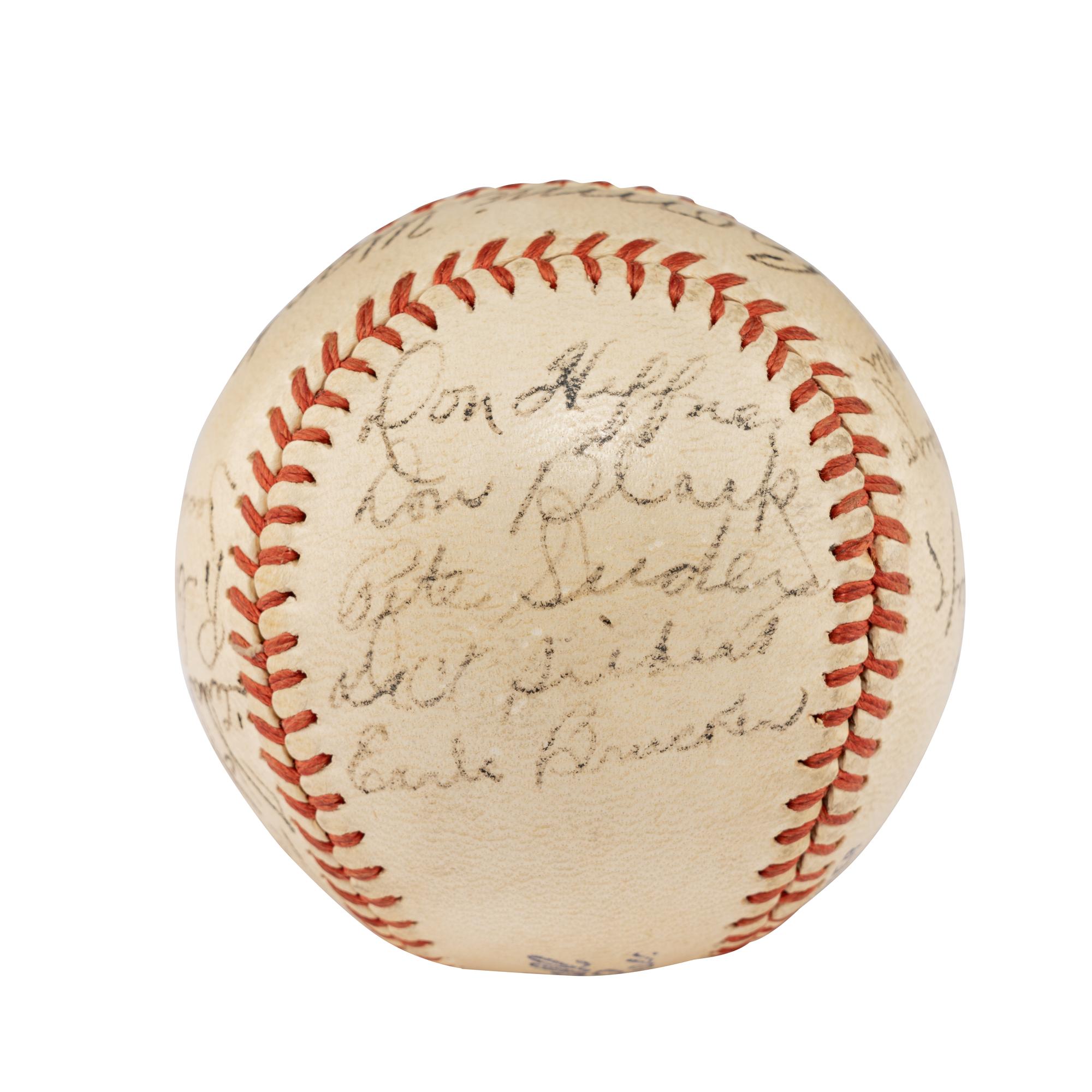 A 1943 Philadelphia Athletics Team Signed Autograph Baseball Featuring Connie Mack (Beckett Authentication Services)