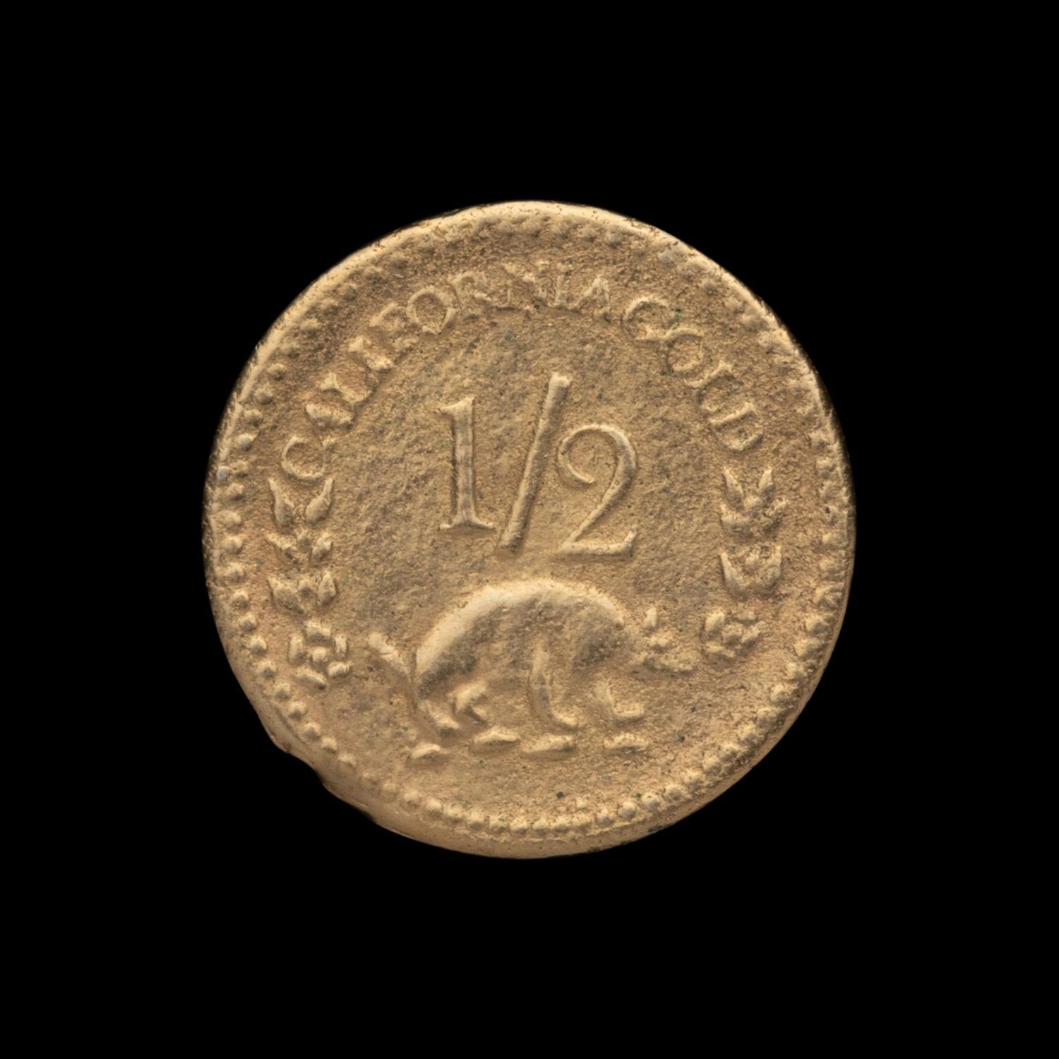 A Replica 1854-Dated 1/2 Dollar Gold Coin (0.5g)