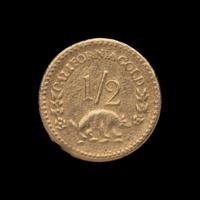 A Replica 1854-Dated 1/2 Dollar Gold Coin (0.5g)