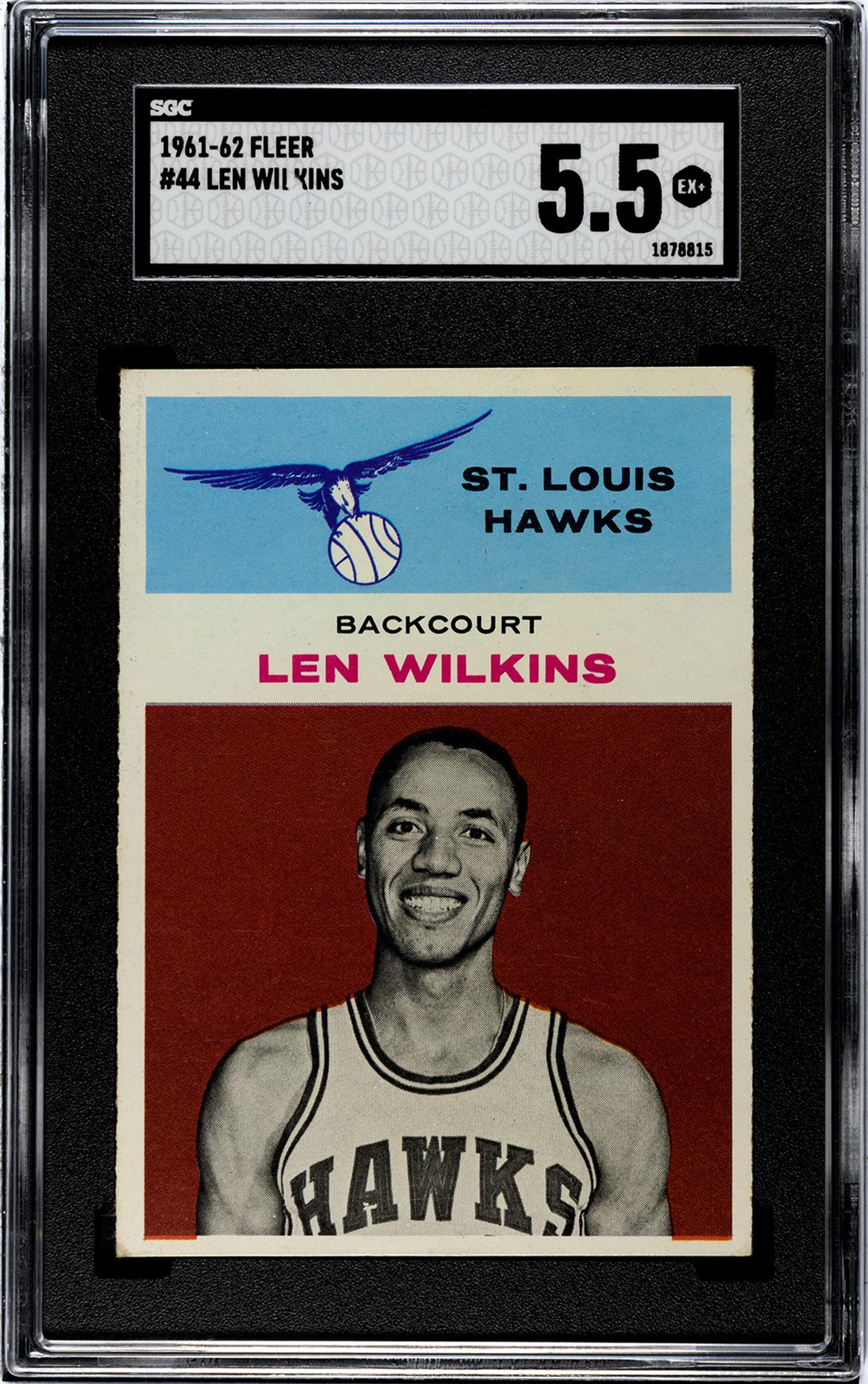 A 1961 Fleer Lenny Wilkens Rookie Basketball Card No. 44 (SGC 5.5 EX+)