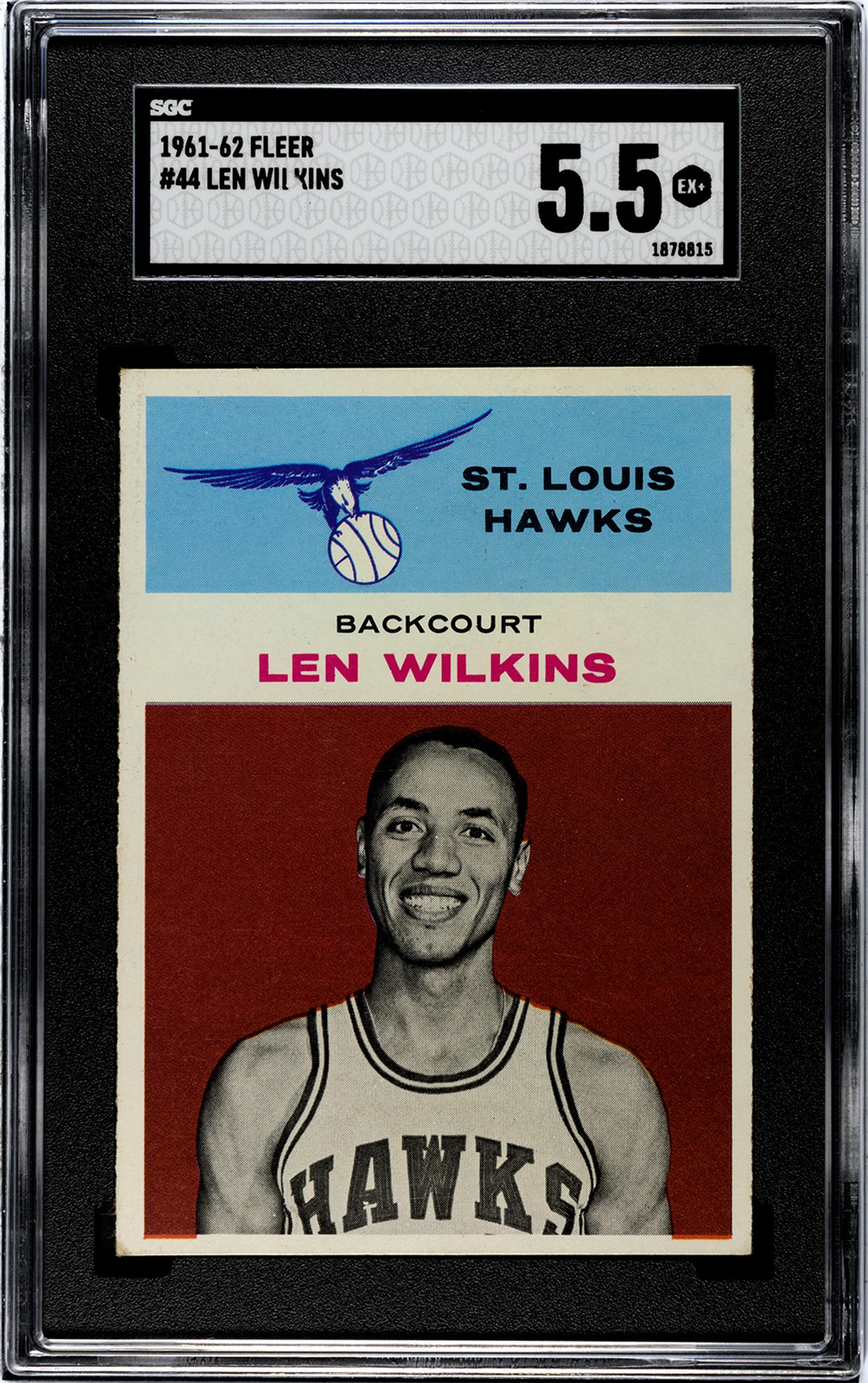 A 1961 Fleer Lenny Wilkens Rookie Basketball Card No. 44 (SGC 5.5 EX+)