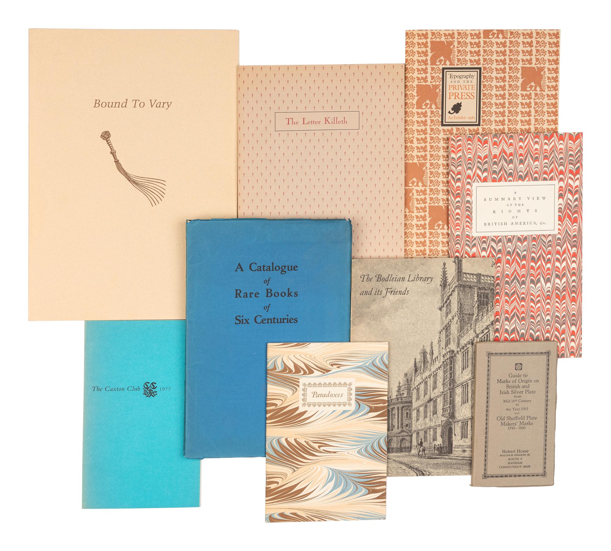 [BIBLIOGRAPHY]. A group 30 works of catalogues, pamphlets, and books, including: