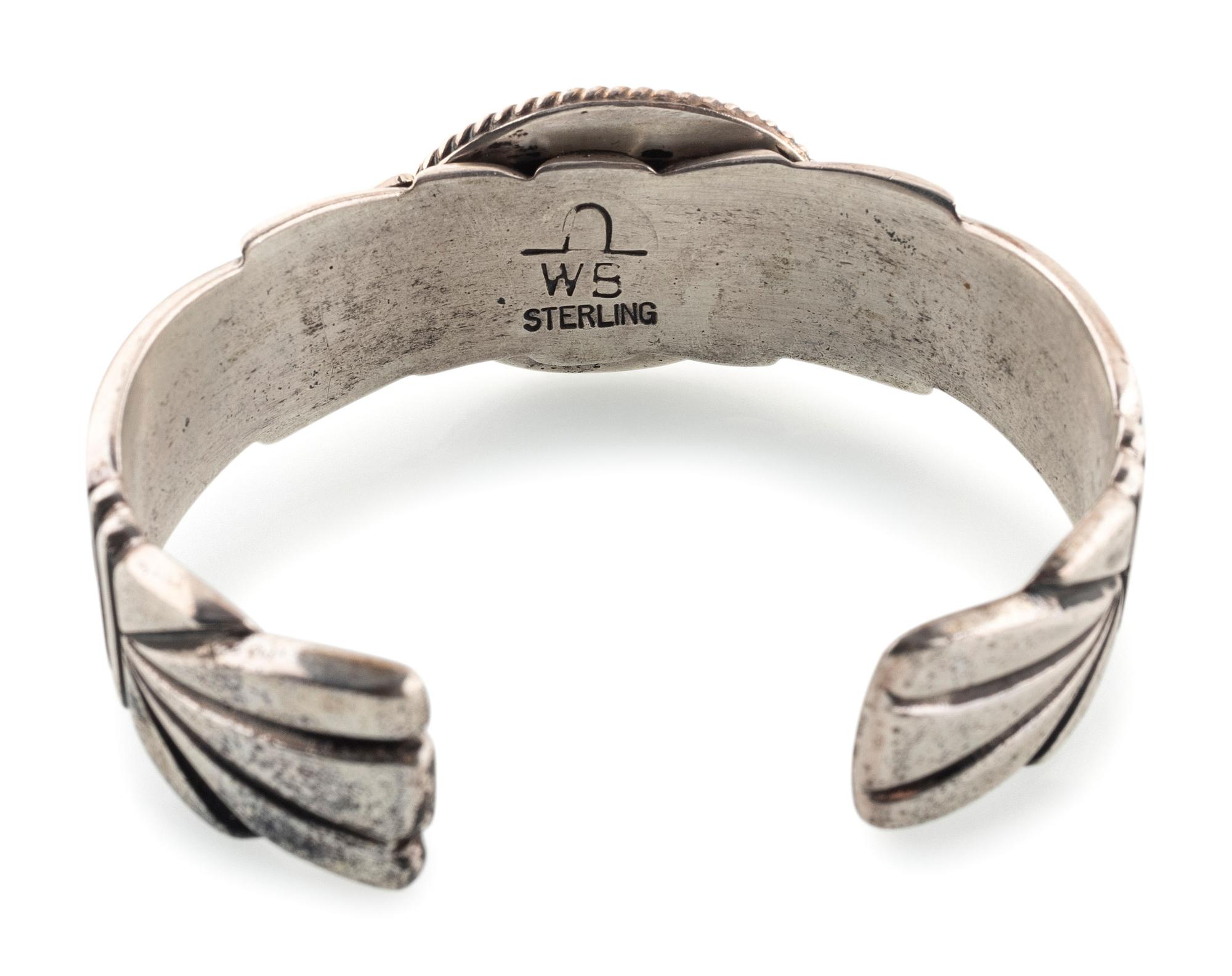 Navajo Sterling Silver and Jet Cuff Bracelet