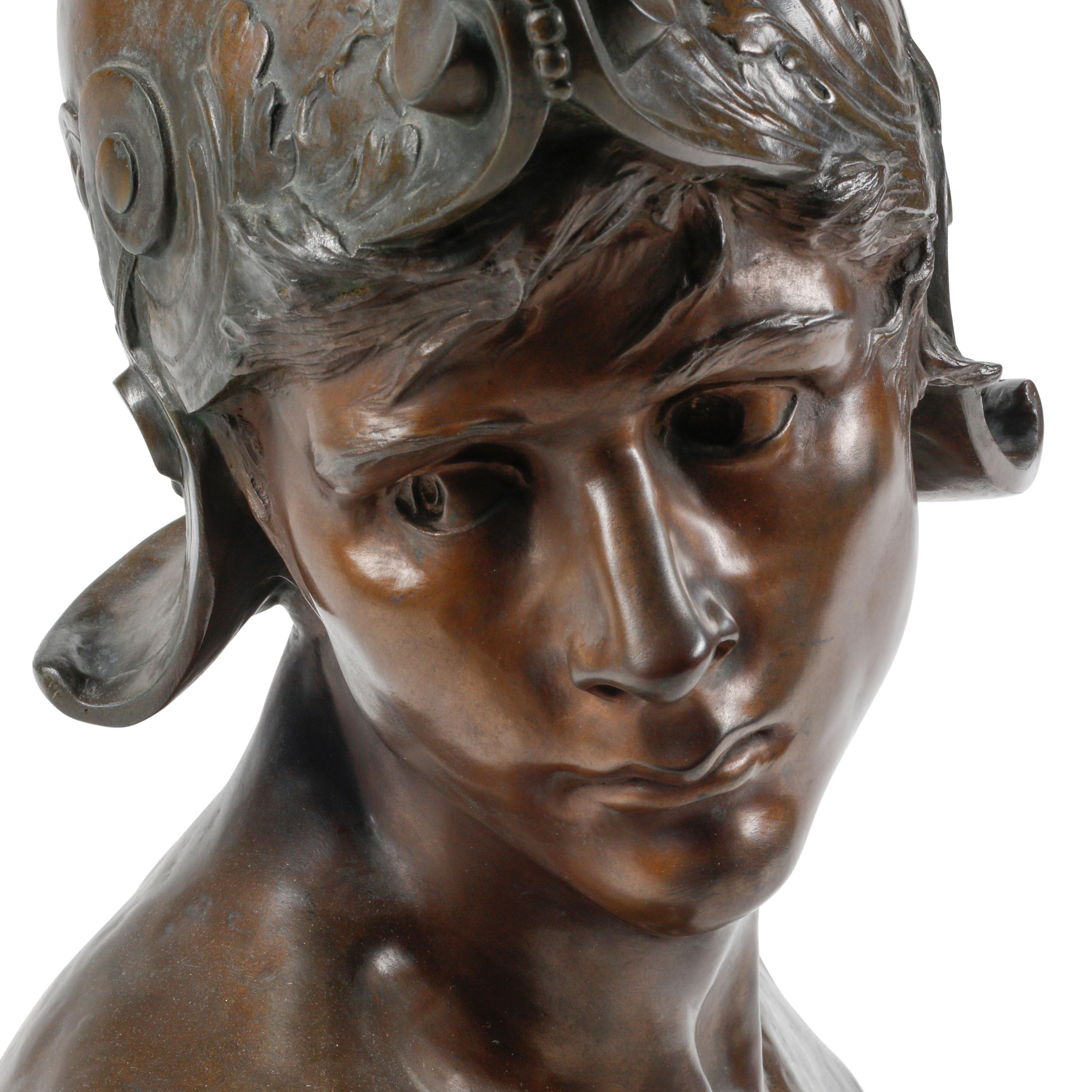 After Emmanuel Hannaux (French, 1855-1934) — Bust of a Young Warrior