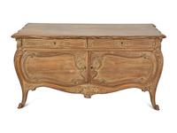 A Rococo Style Carved Bombe Side Cabinet