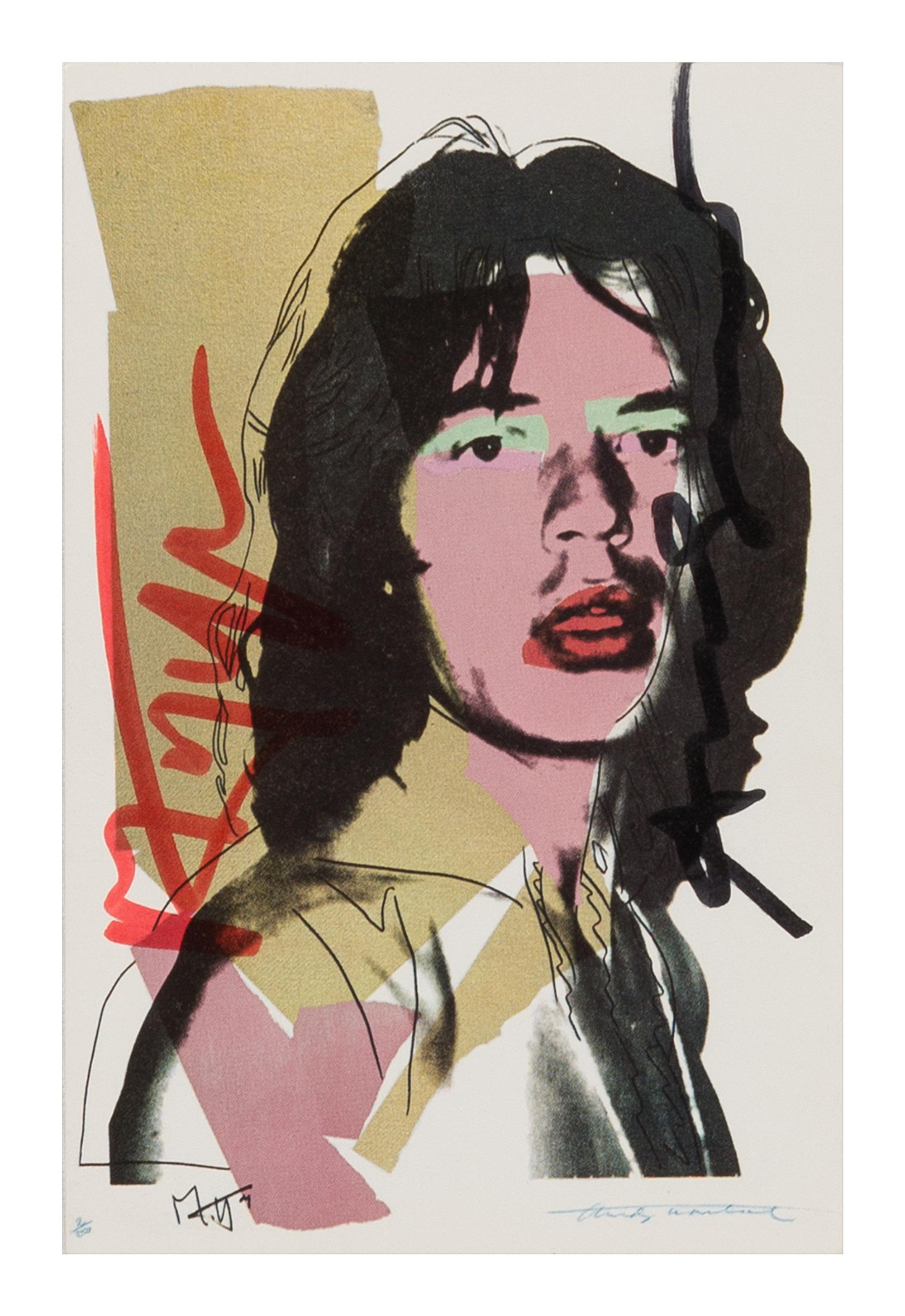 Andy Warhol, (American, 1928-1987), Mick Jagger (set of 3 announcement cards from portfolio of 10), 1975