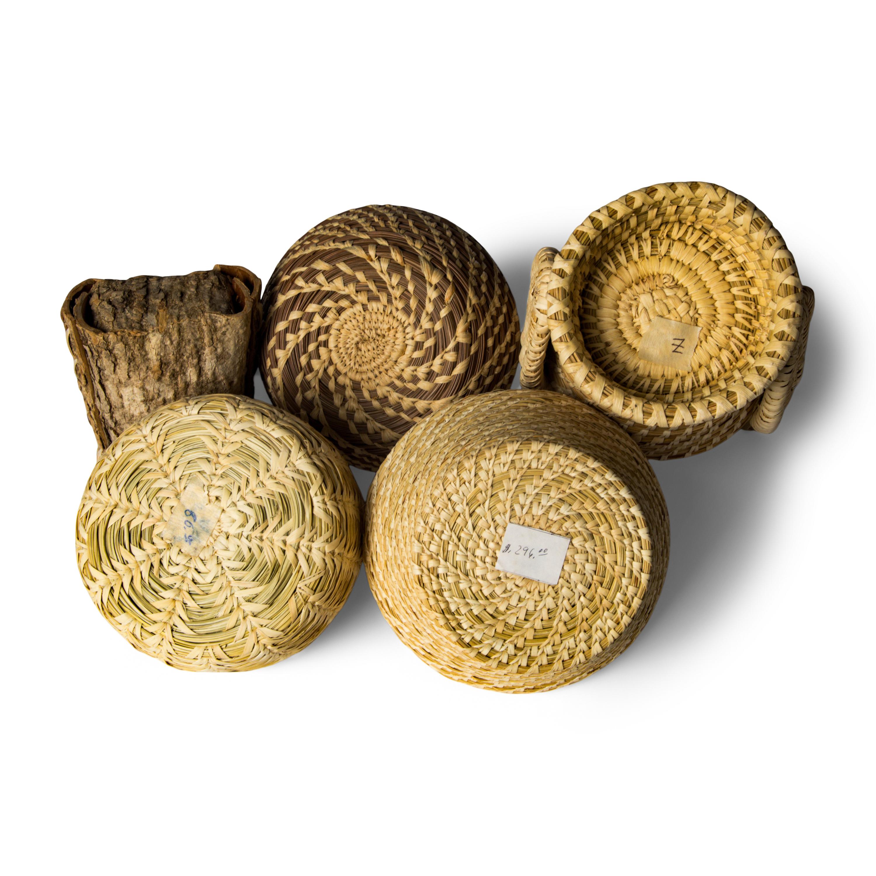 Coushatta Baskets and Birchbark Container