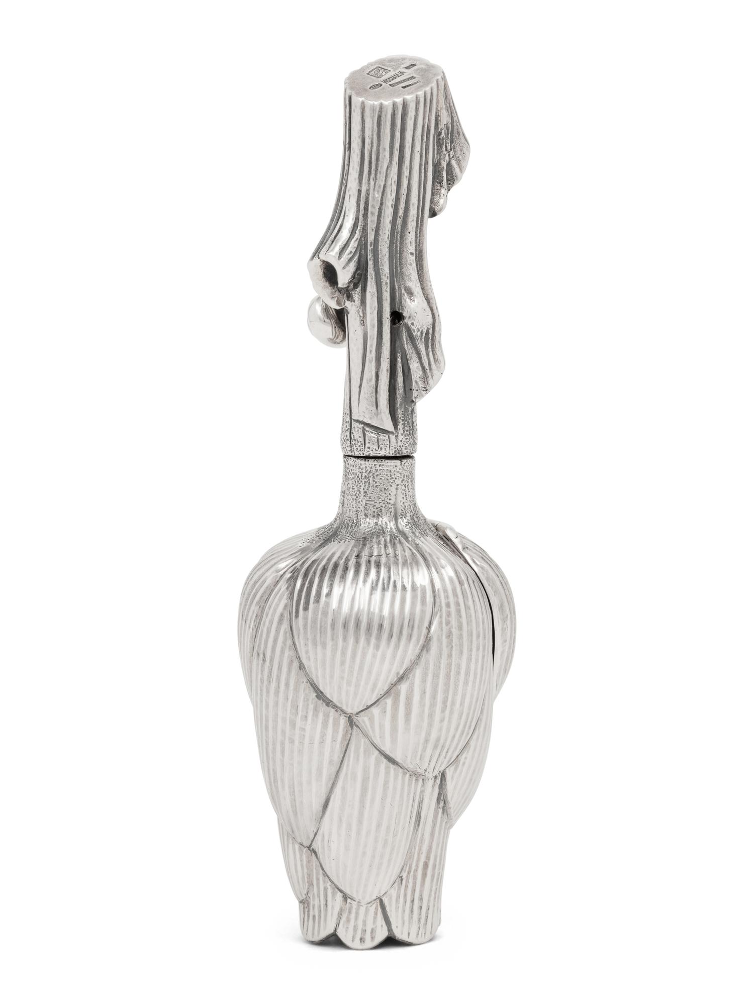 An Italian Silver Artichoke-Form Pepper Mill