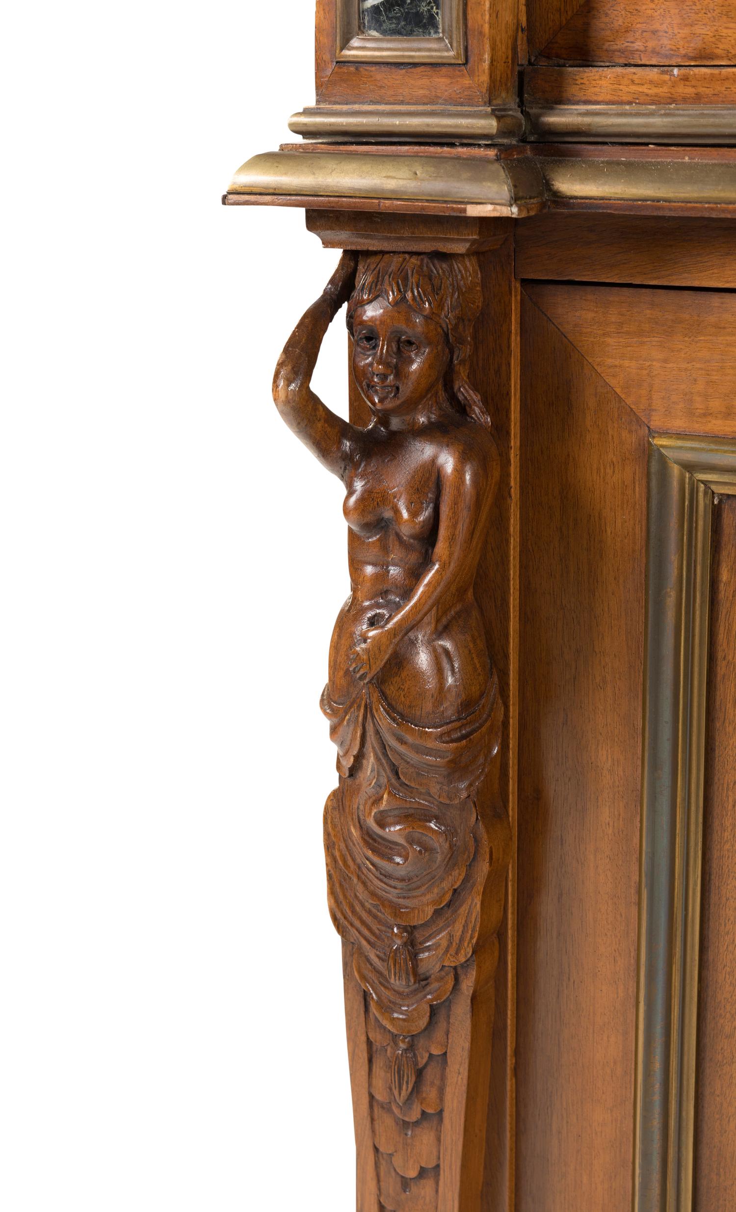 A French Renaissance Revival Mahogany and Marble-Inset Cabinet