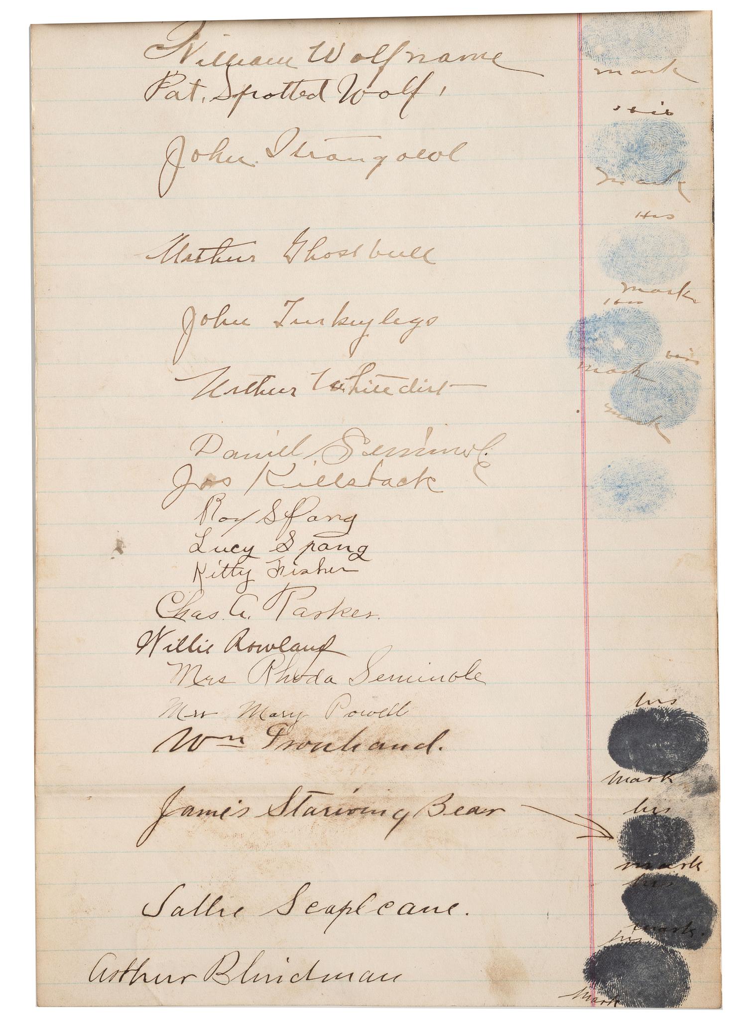 [NATIVE AMERICANS]. Archive of documents related to Assiniboine, Arapaho, and Northern Cheyenne tribal affairs, incl. delegation documents.