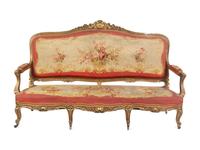 A Louis XV Style Giltwood Three-Piece Salon Suite