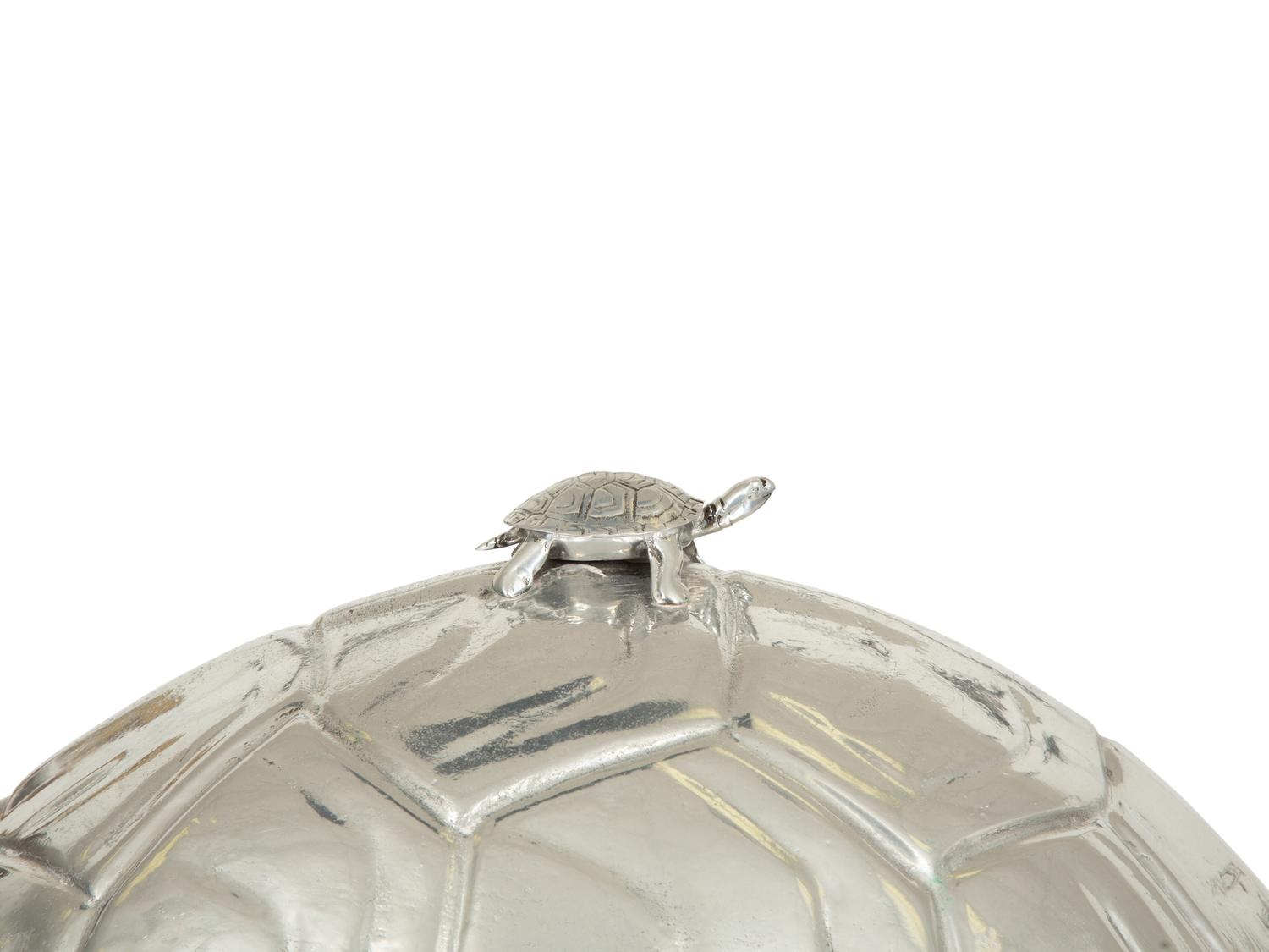 A Monumental Arthur Court Silver Aluminum Turtle Meat Dome