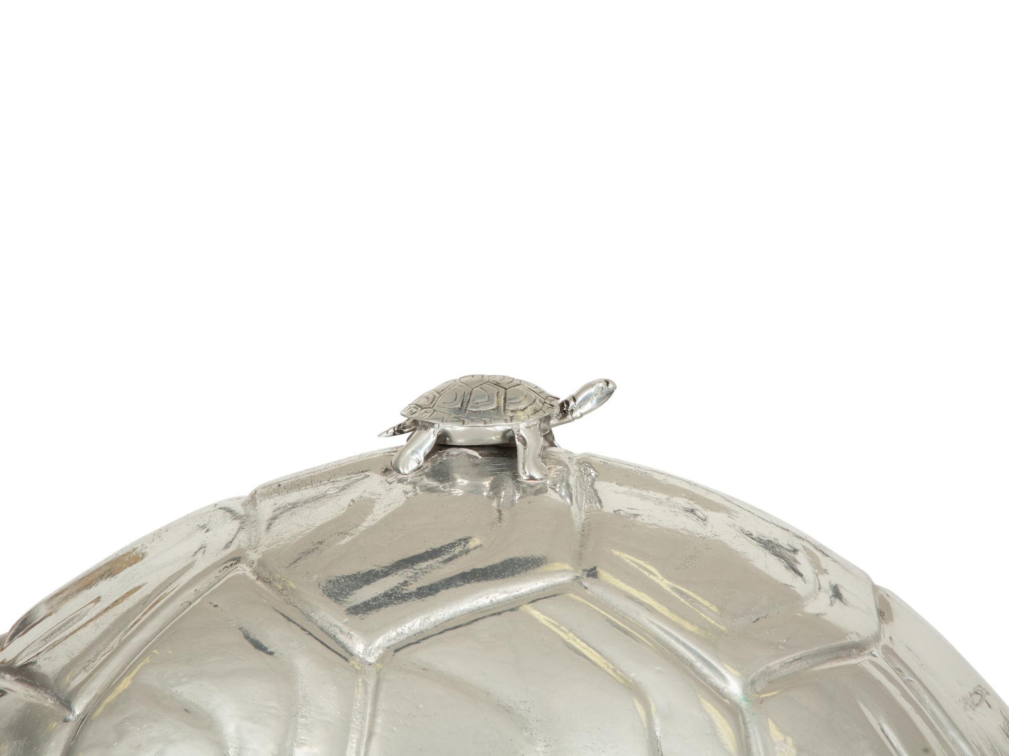 A Monumental Arthur Court Silver Aluminum Turtle Meat Dome