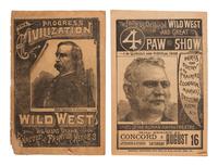 [WILD WEST SHOWS] Programs for Forepaugh Wild West. [ With :] Letter opener and cast iron Buffalo Bill figurine.