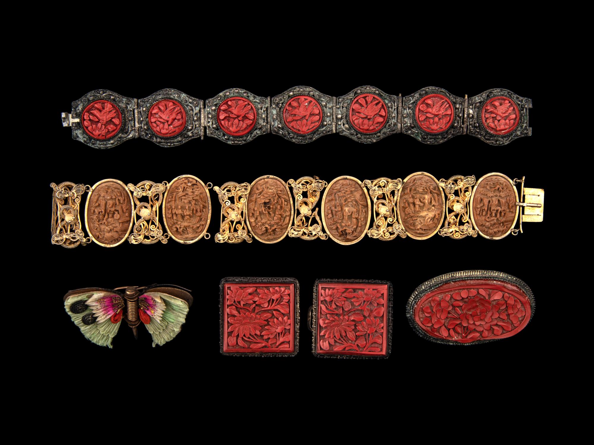 Five Chinese Mixed Metal Jewelry
