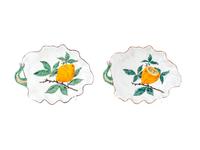 A Pair of Chelsea Porcelain Leaf Form Dishes — 19TH CENTURY