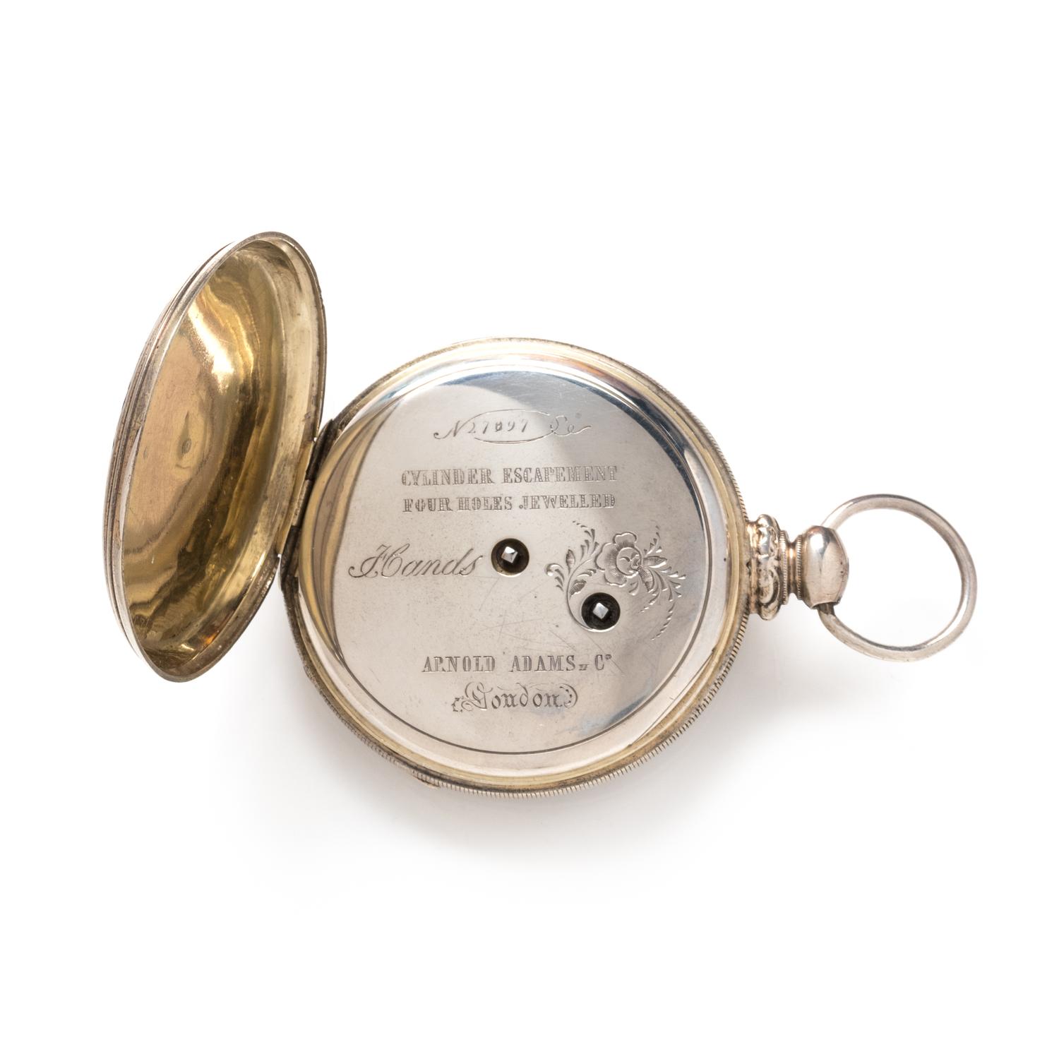 SILVER OPEN FACE POCKET WATCH