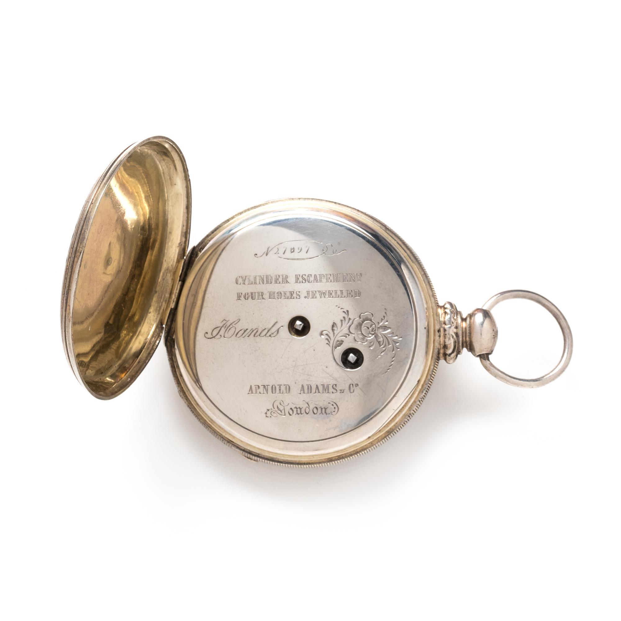 SILVER OPEN FACE POCKET WATCH