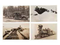 [RAILROADS]. A group of 190 RPPCs & photographs of trains, railroads, and locomotives.