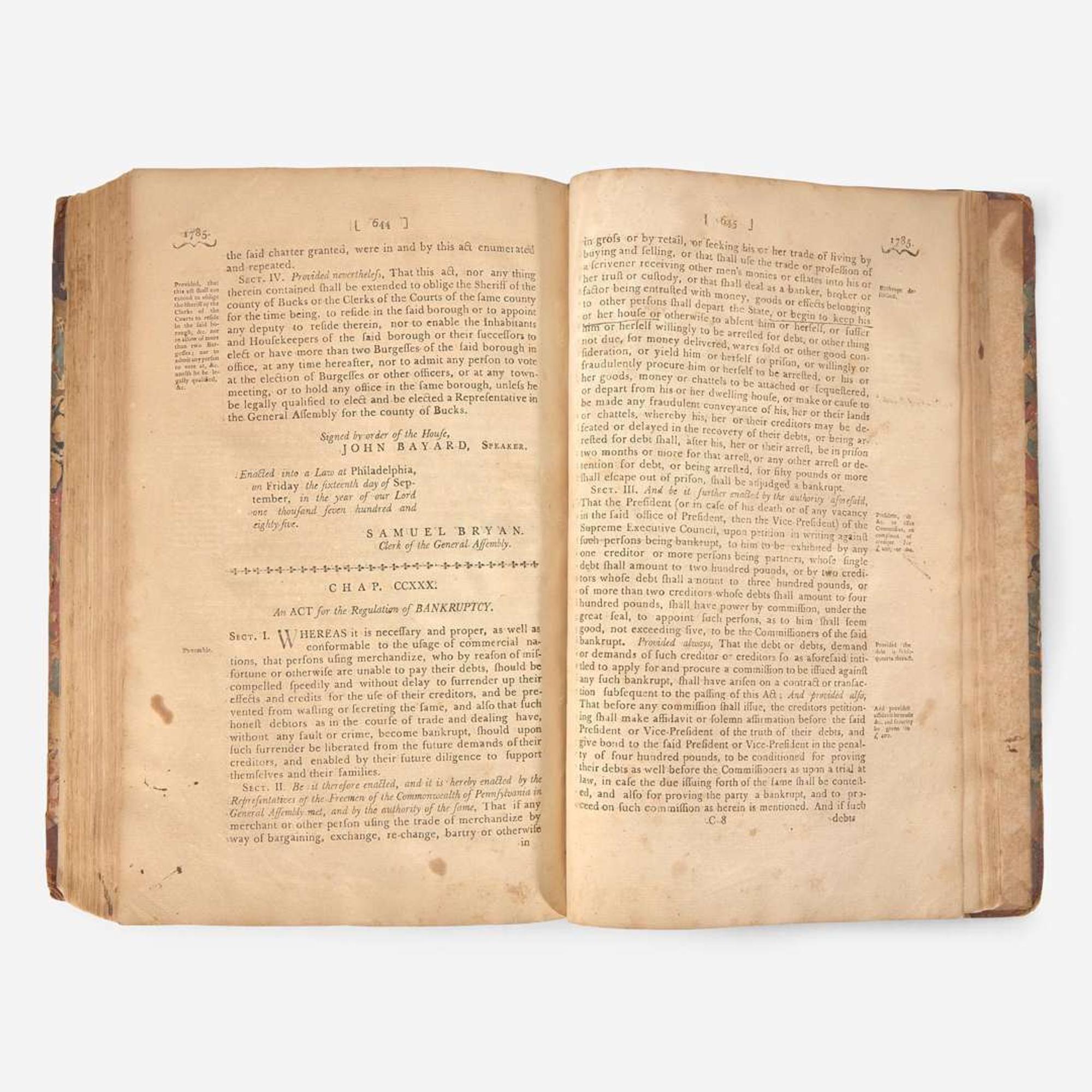 [Pennsylvania] [Biddle, Clement] Laws Enacted in the Sixth General Assembly of the Representatives of the Freemen of the Commonwealth of Pennsylvania...