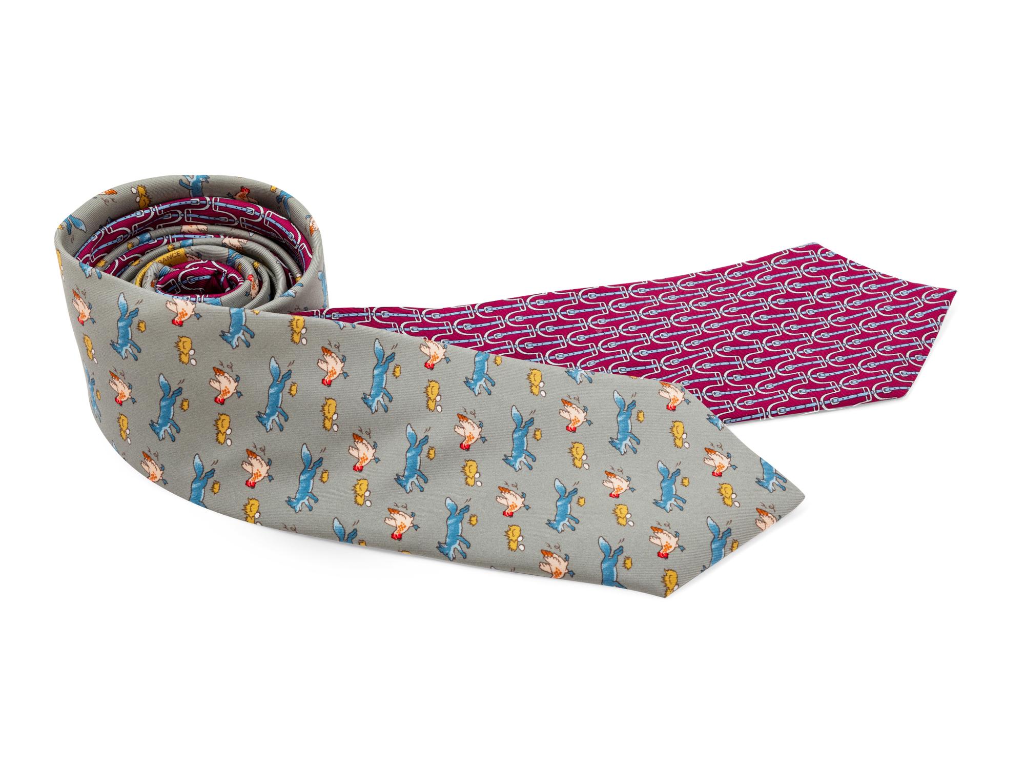 Pair of Hermès Silk Ties