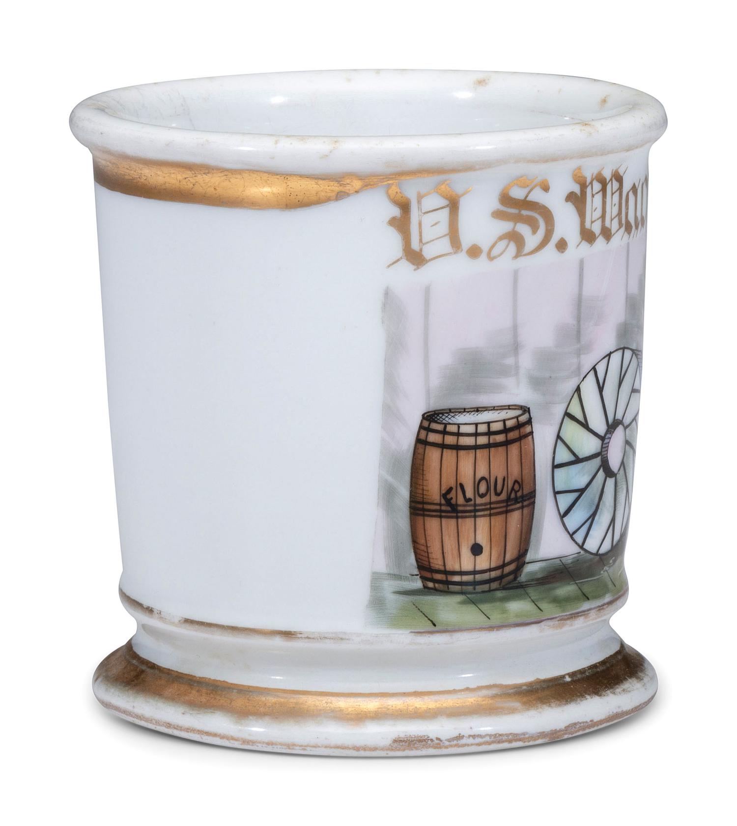 A Flour Miller's Porcelain Occupational Shaving Mug