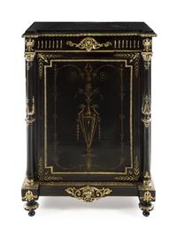 A Napoleon III Style Ebony Veneered Meuble d'Appui Height 44 1/2 x width 32 x depth 18 inches. — LATE 19TH/EARLY 20TH CENTURY