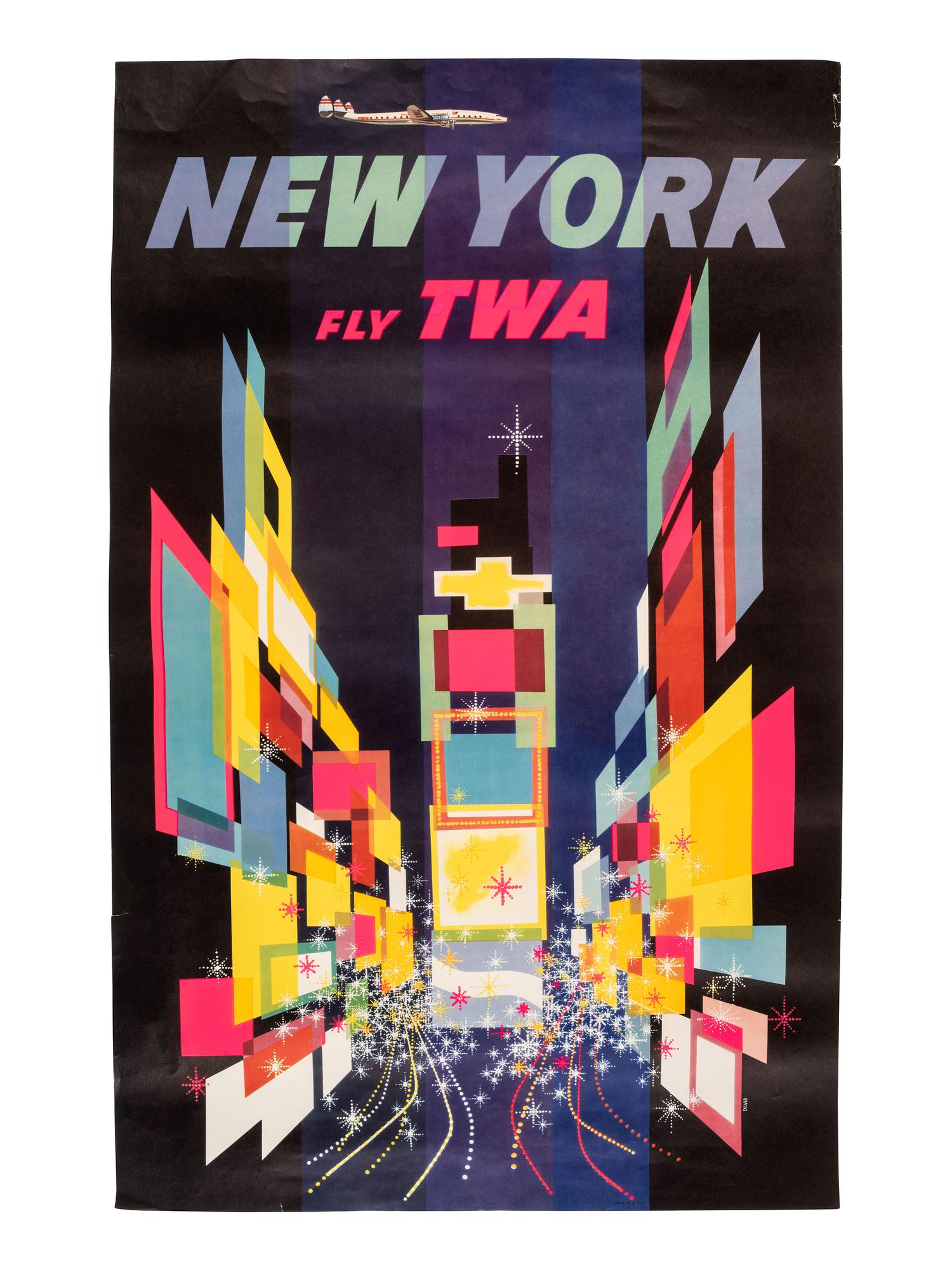 [TRAVEL]. KLEIN, David, artist. New York / Fly TWA . [1956].