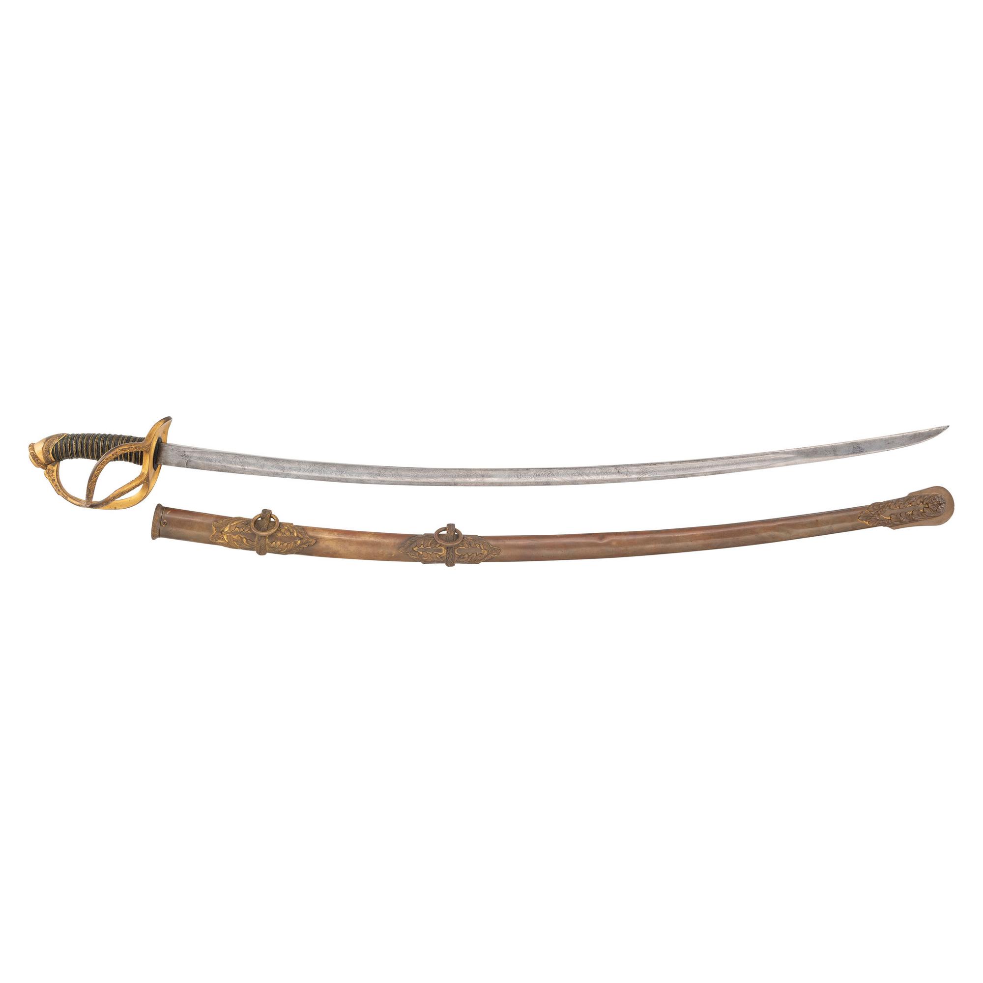 Sauerbier Cavalry Officers' Saber with Etched Blade Presentation to Lieutenant Sullivan 9th PA Cavalry - KIA at Tomkinsville, KY - Fighting John Hunt Morgan's Men