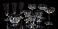 An Assembled Collection of Glass Table Wares Height of first 5 5/8 inches. — 20TH CENTURY