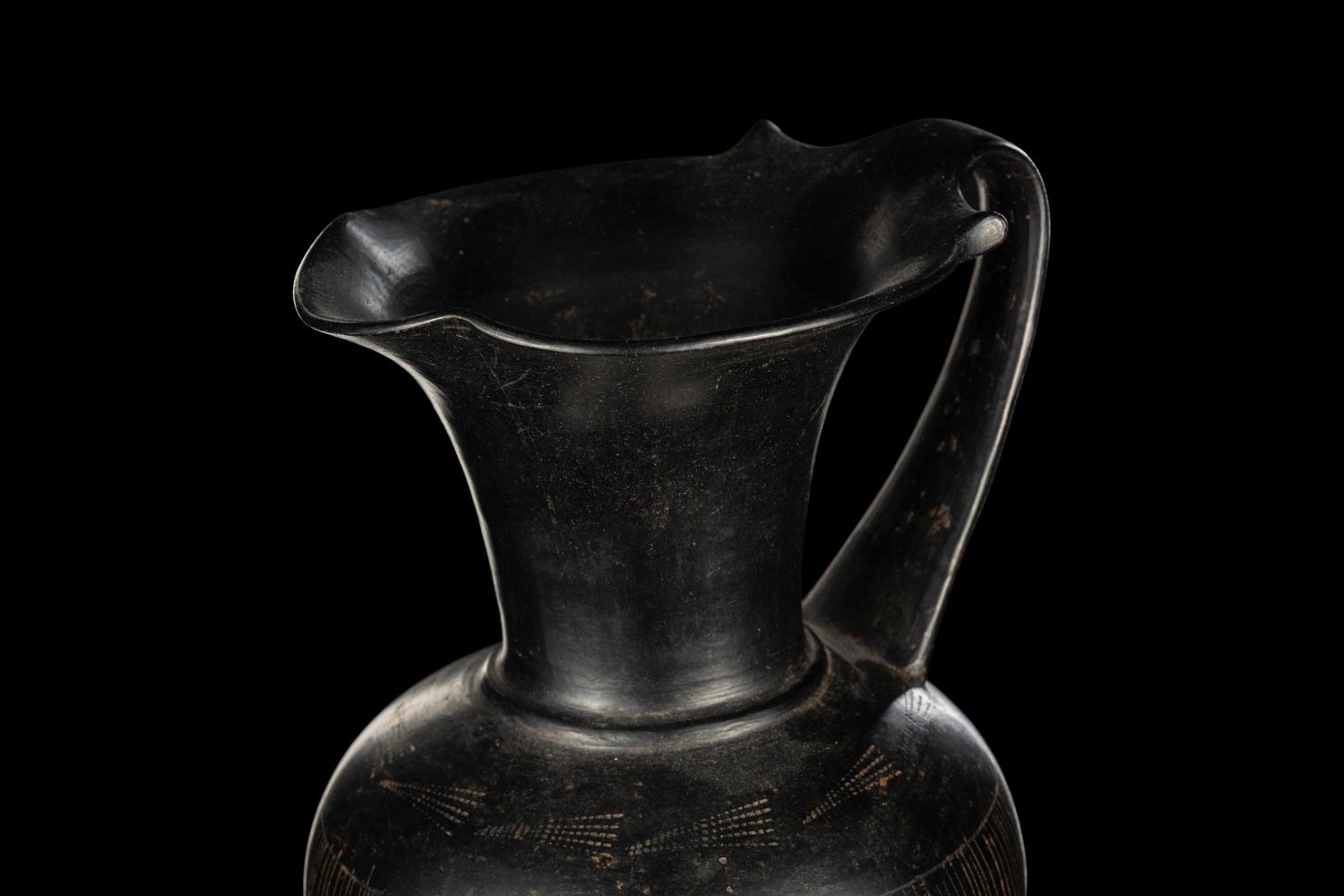An Etruscan Bucchero Pitcher
