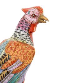 A Pair of Chinese Export Parcel Gilt Porcelain Parrot Figures