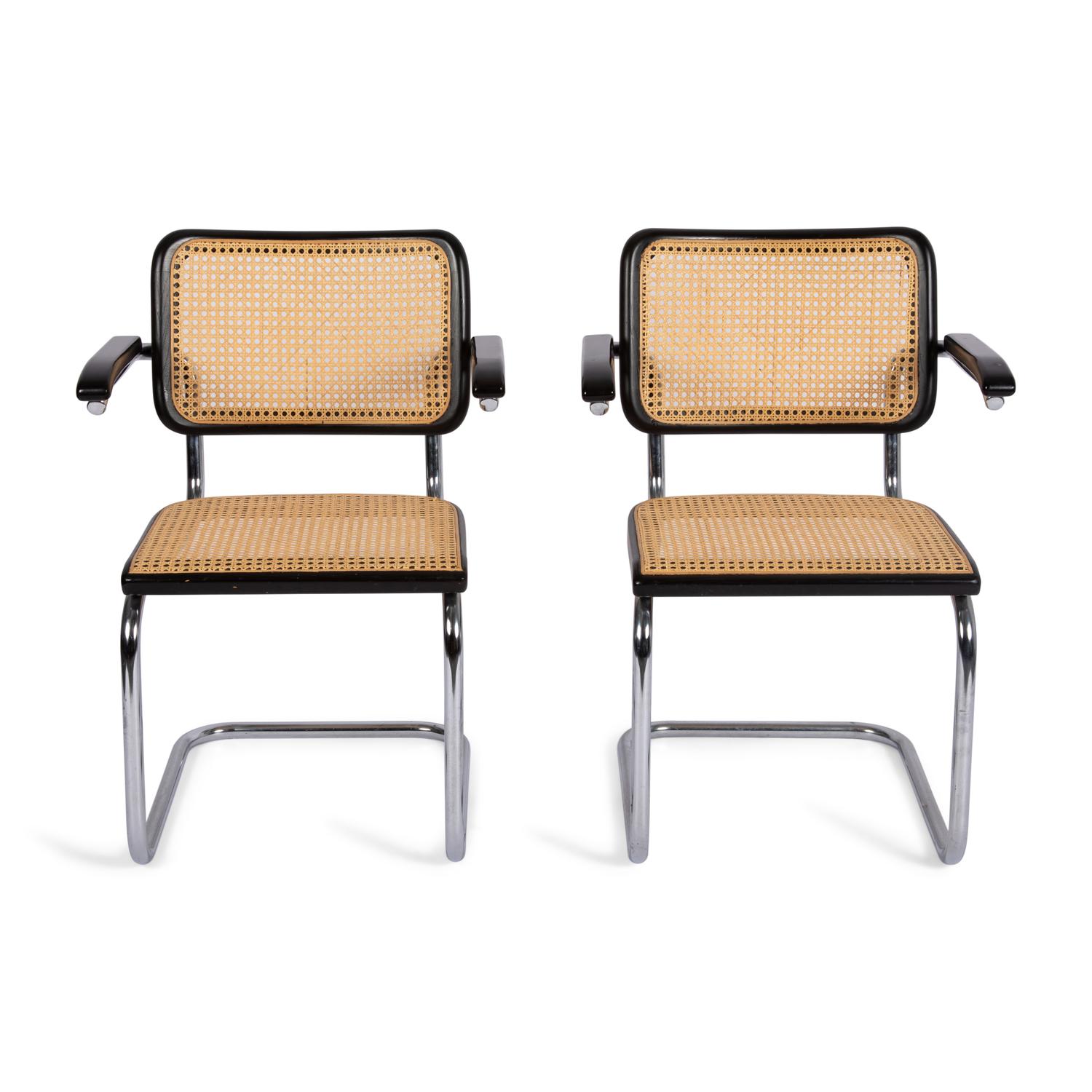 A Pair of Marcel Breuer Cesca Armchairs