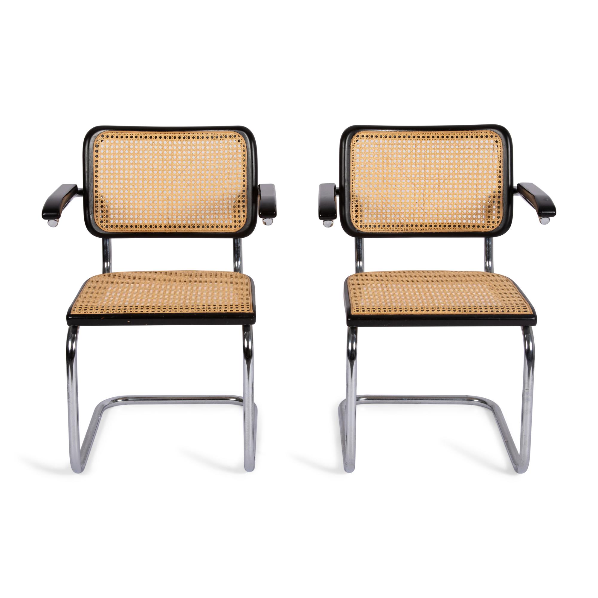 A Pair of Marcel Breuer Cesca Armchairs