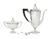 A Tiffany and Co. Silver Coffee Pot and Covered Sugar