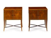 A Pair of Viennese Walnut Side Cabinets