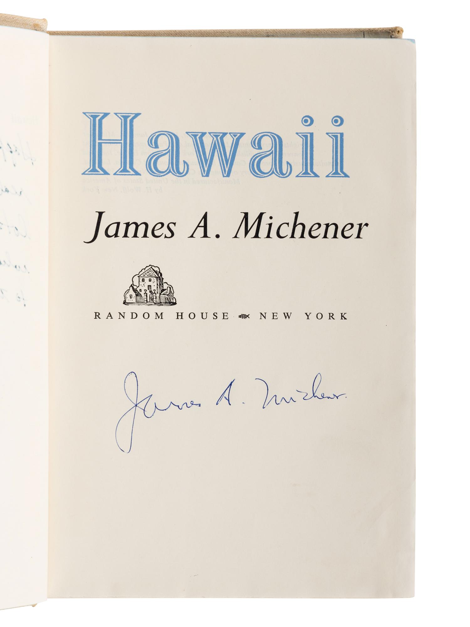 MICHENER, James A. (1907-1997). A group of 7 works by Michener, MOST FIRST EDITION, comprising: