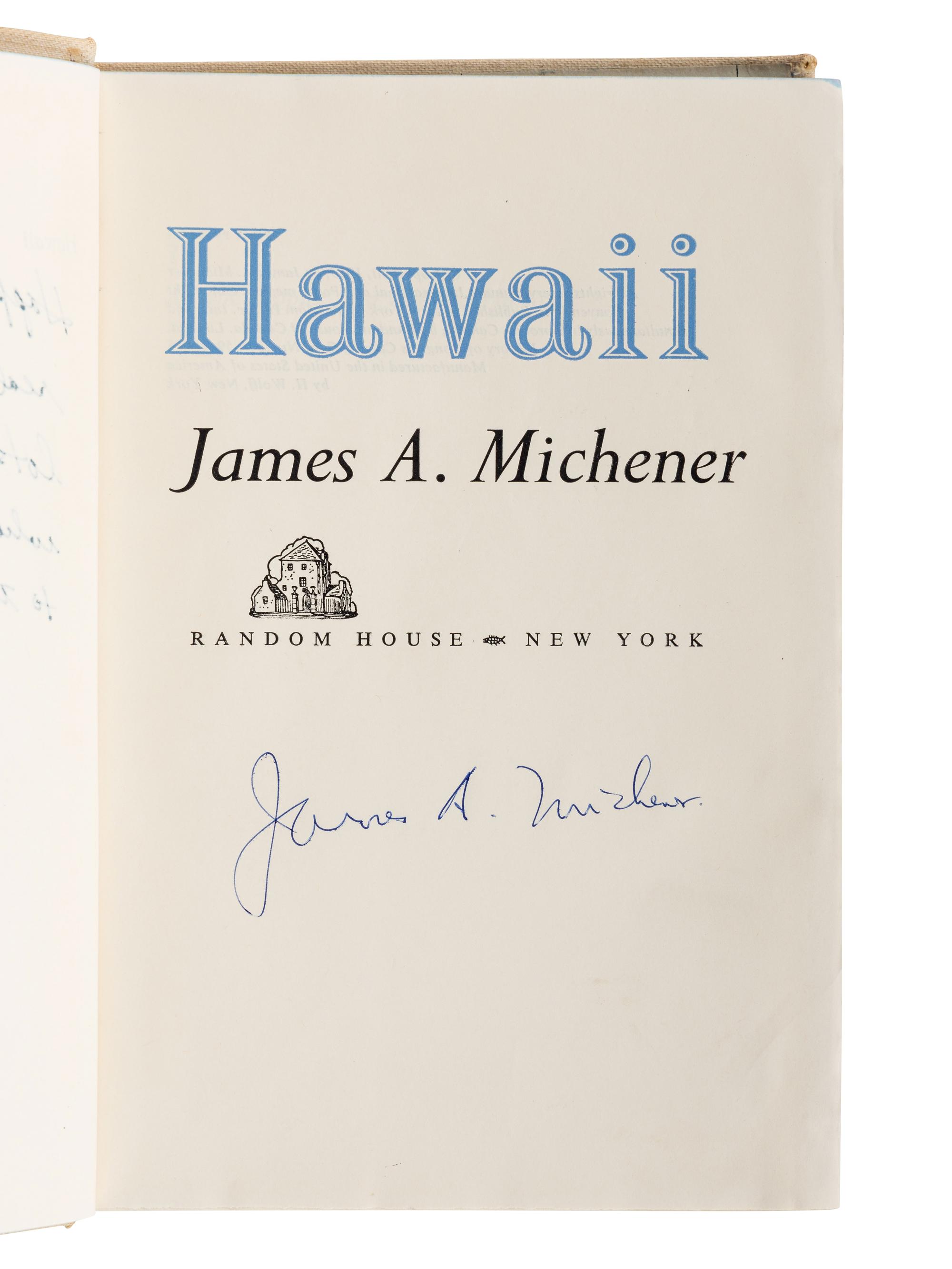 MICHENER, James A. (1907-1997). A group of 7 works by Michener, MOST FIRST EDITION, comprising: