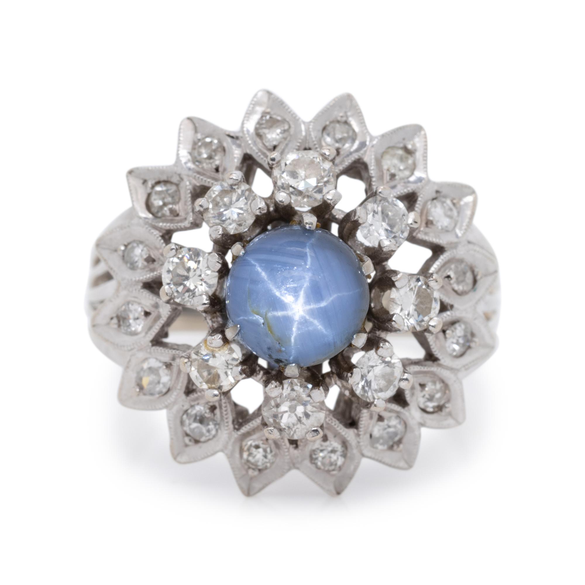 STAR SAPPHIRE AND DIAMOND RING