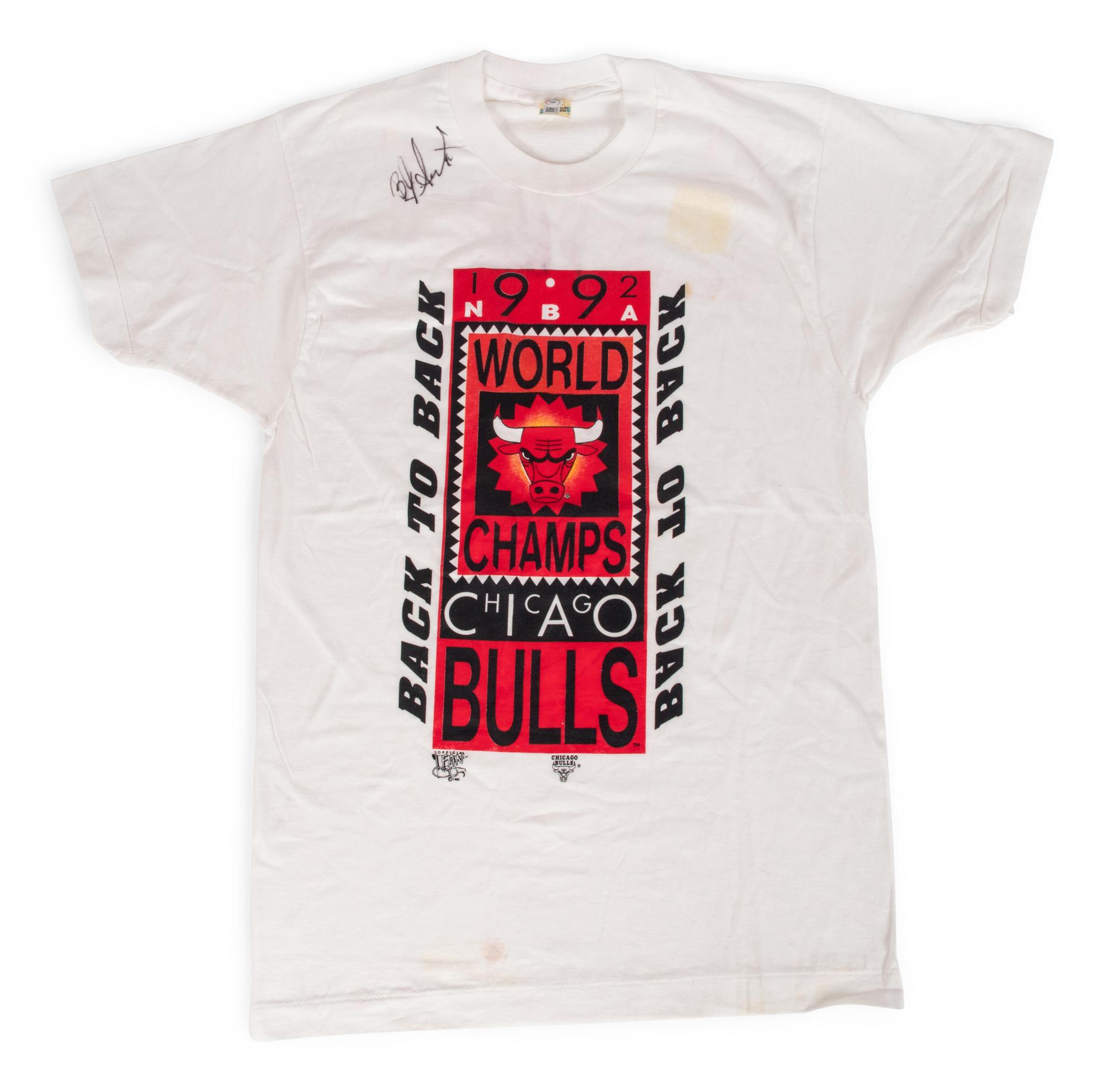 A Group of Assorted Chicago Bulls Signed Autograph Vintage Shirts (Beckett Authentication Services BAS Certified),