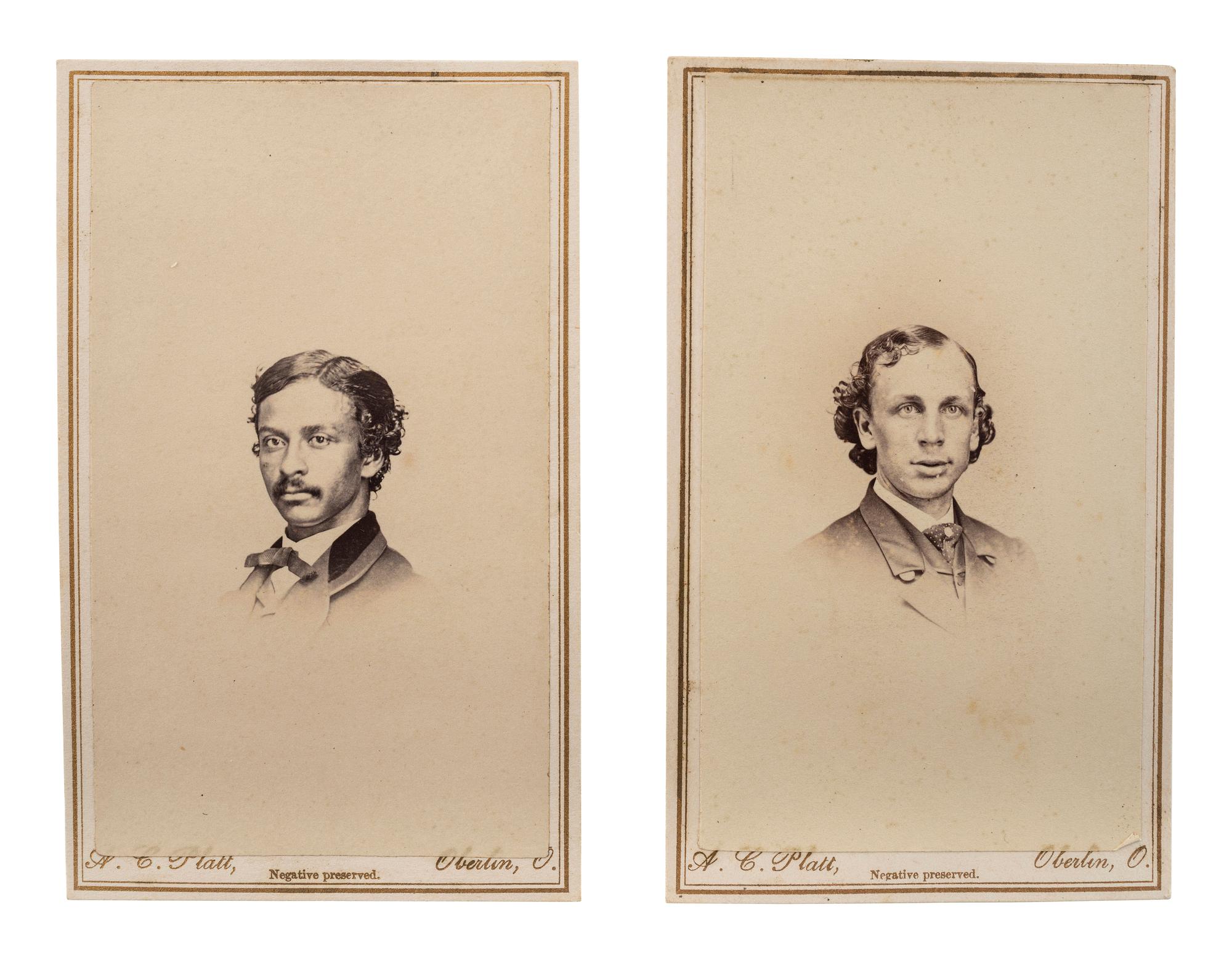 [EDUCATION]. A group of 3 CDVS, including portraits of 2 African American students from Oberlin College.