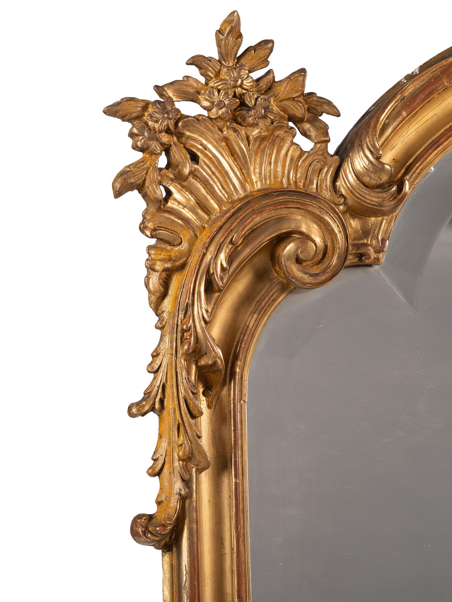 A Pair of Rococo Style Giltwood Mirrors