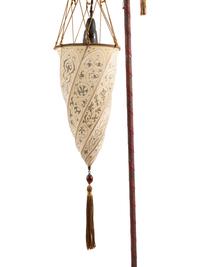 A Pair of Fortuny Cesendello Silk Floor Lamps