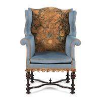 A William and Mary Tapestry-Upholstered Wingback Chair