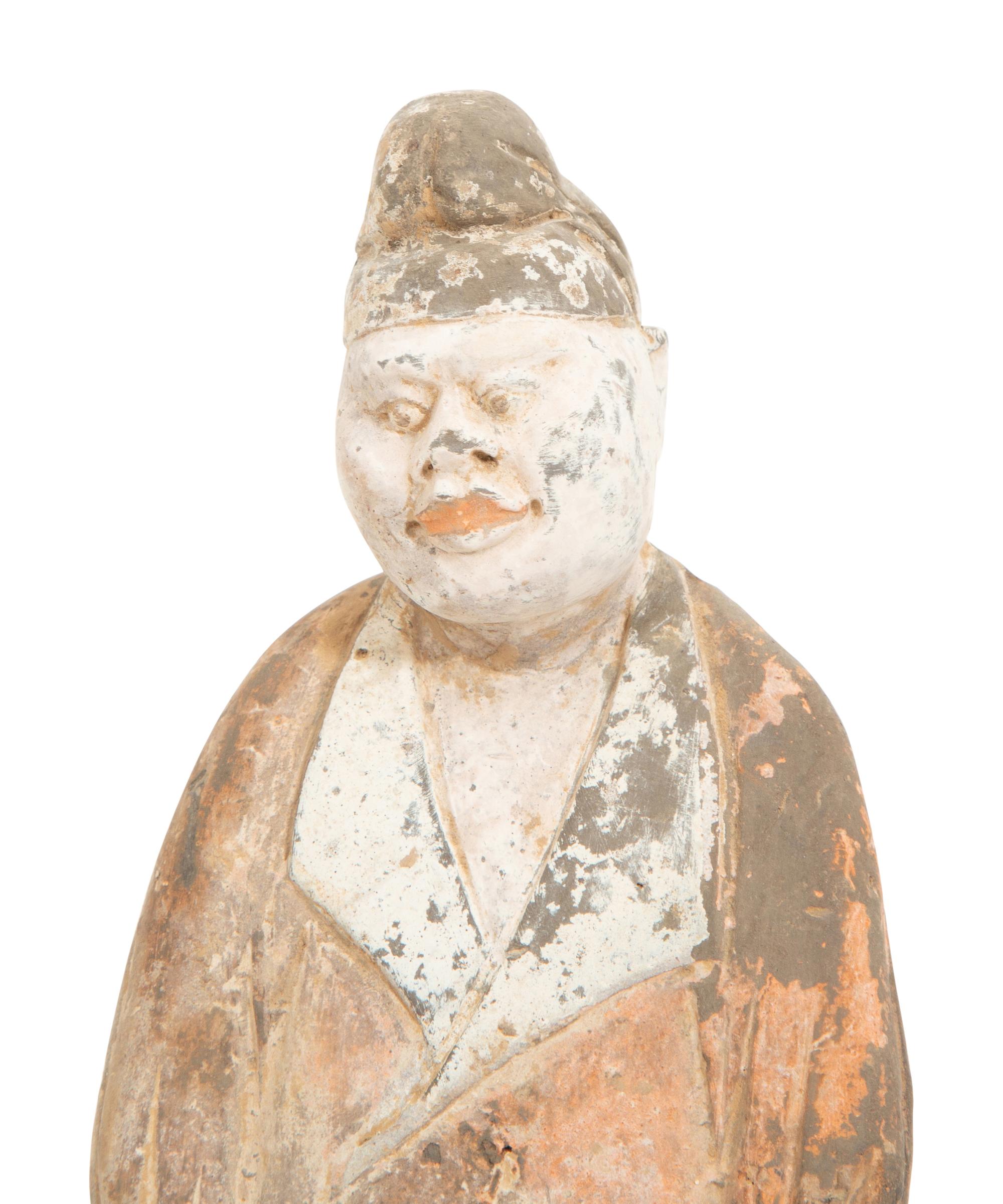 Two Chinese Painted Pottery Figures